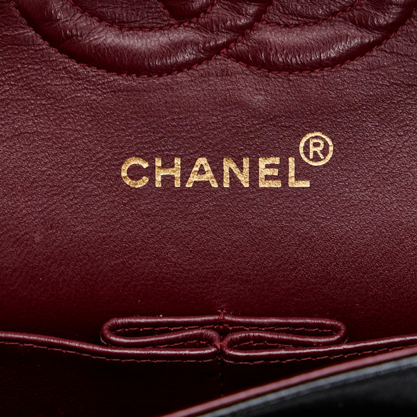 シャネル マトラッセ ダブルフラップ ゴールド金具 チェーン ショルダーバッグ  ブラック ラムスキン レディース CHANEL 【中古】