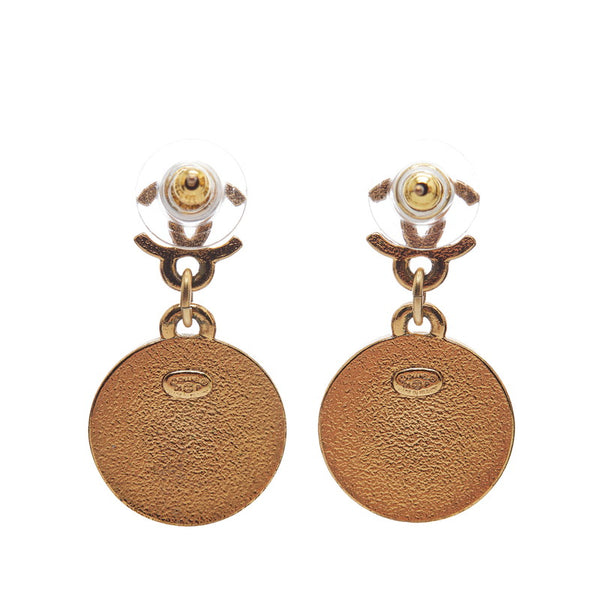 シャネル ココマーク スター スイング ピアス ゴールド ブラック メッキ レディース CHANEL 【中古】