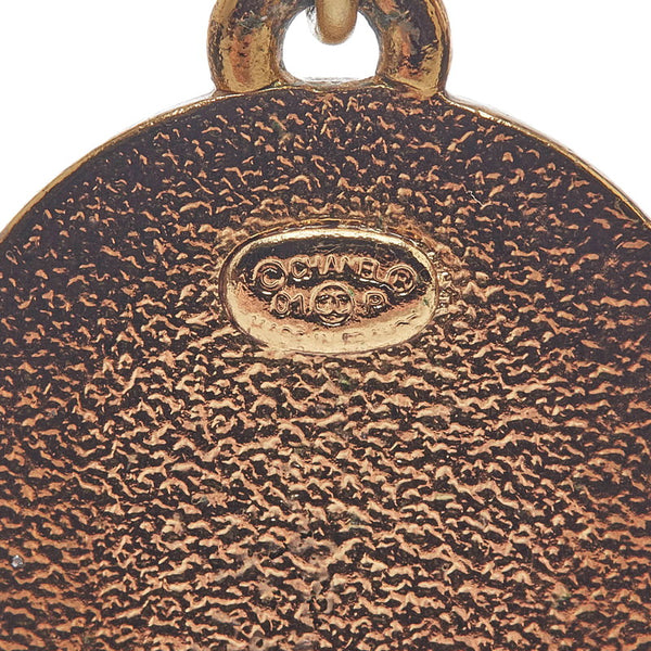 シャネル ココマーク スター スイング ピアス ゴールド ブラック メッキ レディース CHANEL 【中古】