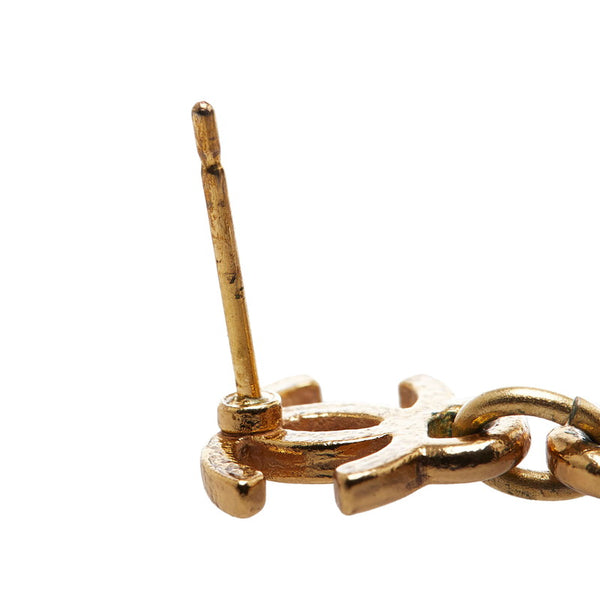 シャネル ココマーク スター スイング ピアス ゴールド ブラック メッキ レディース CHANEL 【中古】