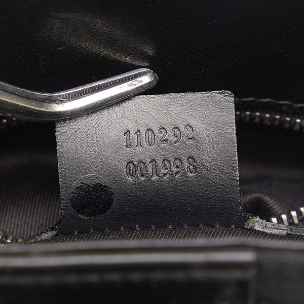 グッチ GGキャンバス ワンショルダーバッグ ハンドバッグ 110292 ブラック キャンバス レザー レディース GUCCI 【中古】