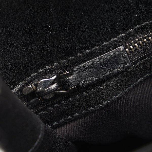 グッチ GGキャンバス ワンショルダーバッグ ハンドバッグ 110292 ブラック キャンバス レザー レディース GUCCI 【中古】