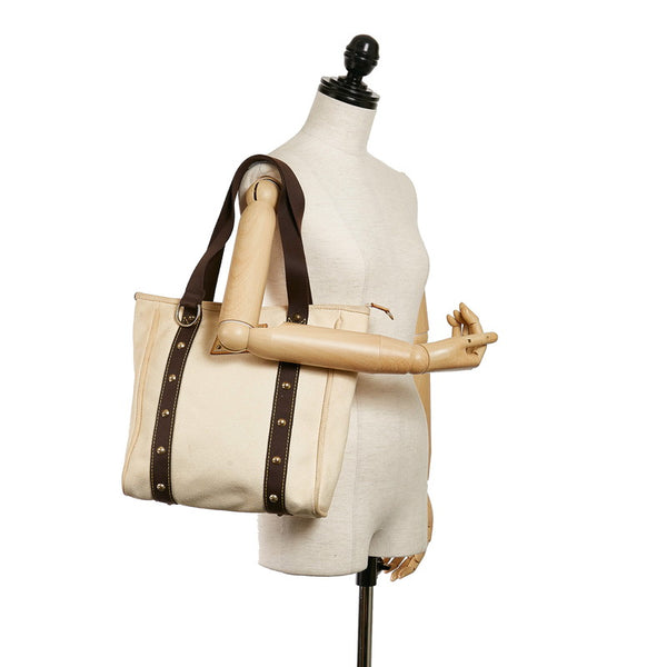 ルイ ヴィトン アンティグア カバMM トートバッグ M40036 オフホワイト ダークブラウン キャンバス レディース LOUIS VUITTON 【中古】