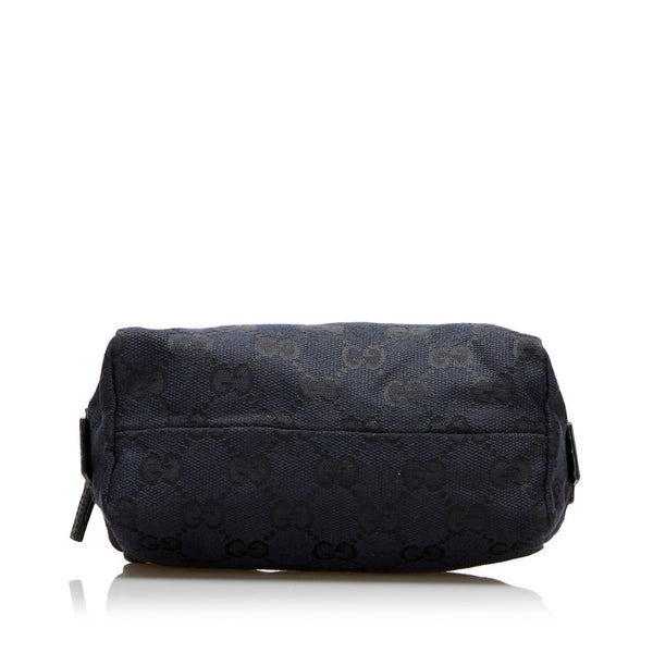 グッチ GGキャンバス ポーチ コスメポーチ 039 1118 ブラック キャンバス レザー レディース GUCCI 【中古】