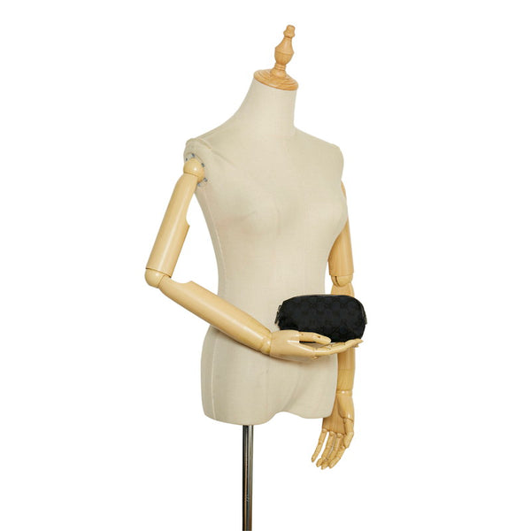 グッチ GGキャンバス ポーチ コスメポーチ 039 1118 ブラック キャンバス レザー レディース GUCCI 【中古】