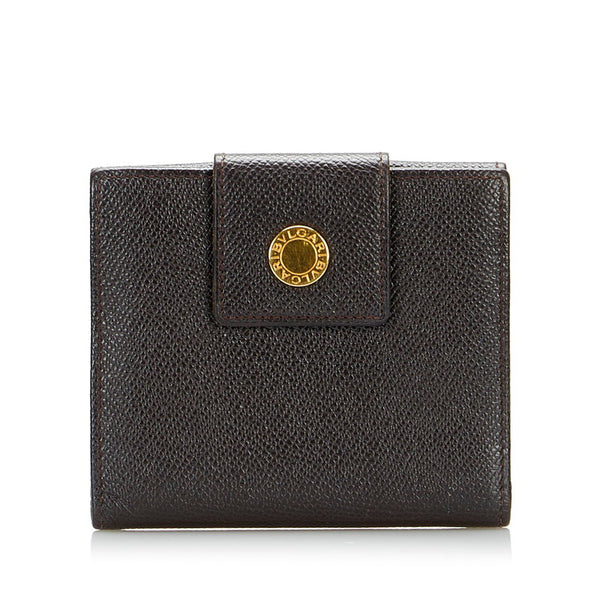 ブルガリ 二つ折り財布 ブラウン レザー レディース BVLGARI 【中古】