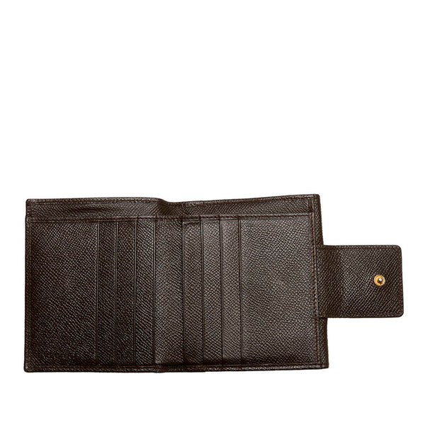 ブルガリ 二つ折り財布 ブラウン レザー レディース BVLGARI 【中古】