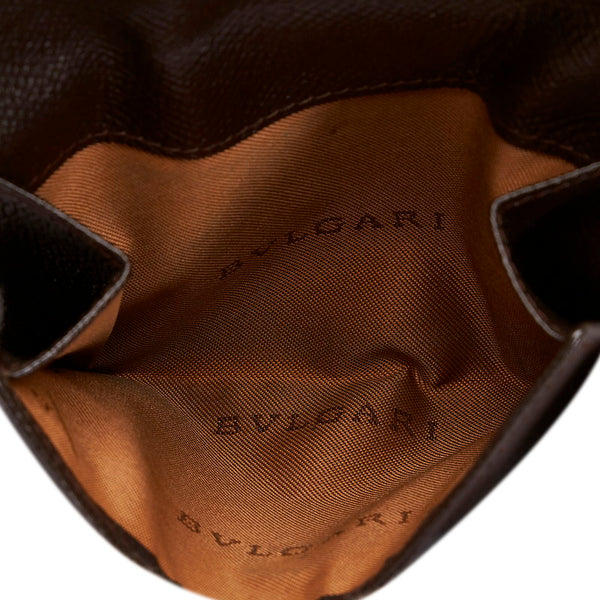 ブルガリ 二つ折り財布 ブラウン レザー レディース BVLGARI 【中古】
