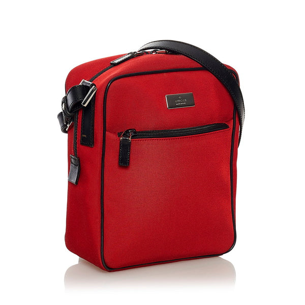 グッチ 斜め掛けショルダーバッグ 018 1612 レッド キャンバス レザー レディース GUCCI 【中古】