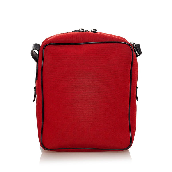 グッチ 斜め掛けショルダーバッグ 018 1612 レッド キャンバス レザー レディース GUCCI 【中古】