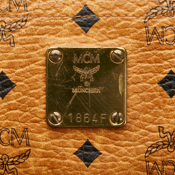 エム シー エム ヴィセトス ロゴグラム トートバッグ ショルダーバッグ ブラウン PVC レディース MCM 【中古】