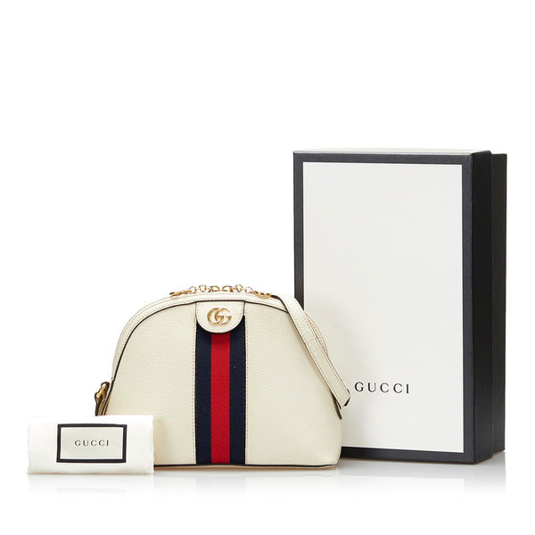 グッチ オフディアGG 斜め掛け ショルダーバッグ  499621 ホワイト アイボリー レザー レディース GUCCI 【中古】