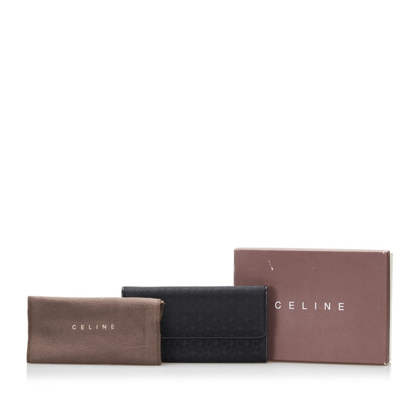 セリーヌ Cマカダム 長財布 ブラック キャンバス レザー レディース CELINE 【中古】