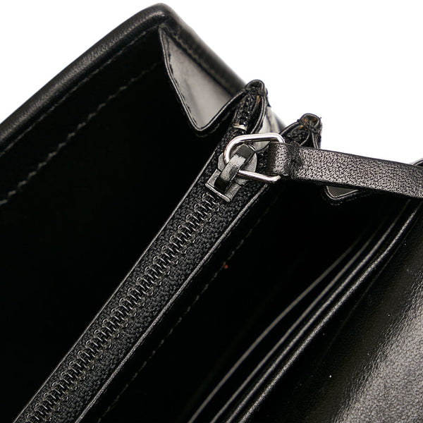 セリーヌ Cマカダム 長財布 ブラック キャンバス レザー レディース CELINE 【中古】