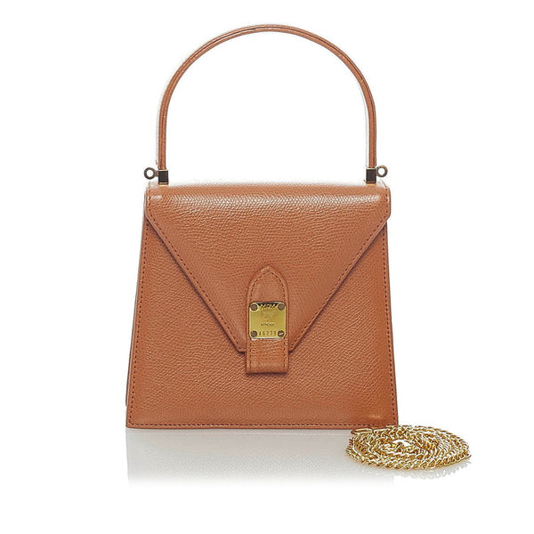エム シー エム ミニ ハンドバッグ ショルダーバッグ 2WAY ブラウン レザー レディース MCM 【中古】