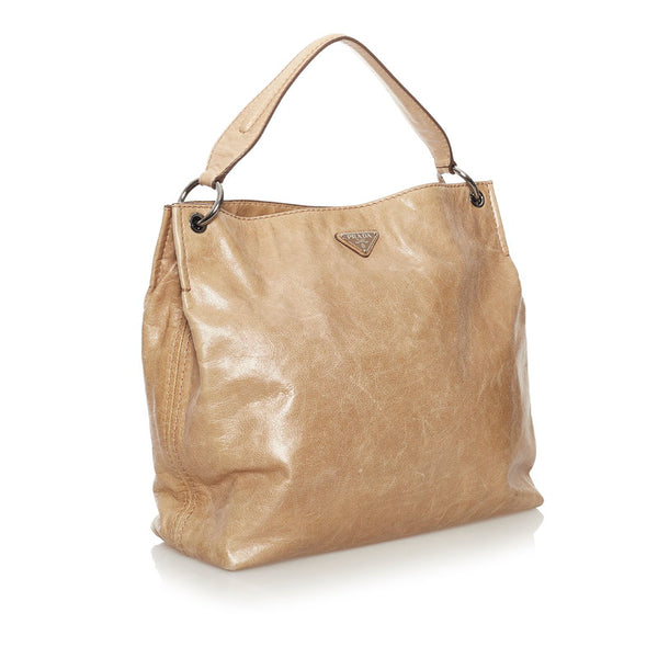 プラダ ワンショルダーバッグ ベージュ レザー レディース PRADA 【中古】
