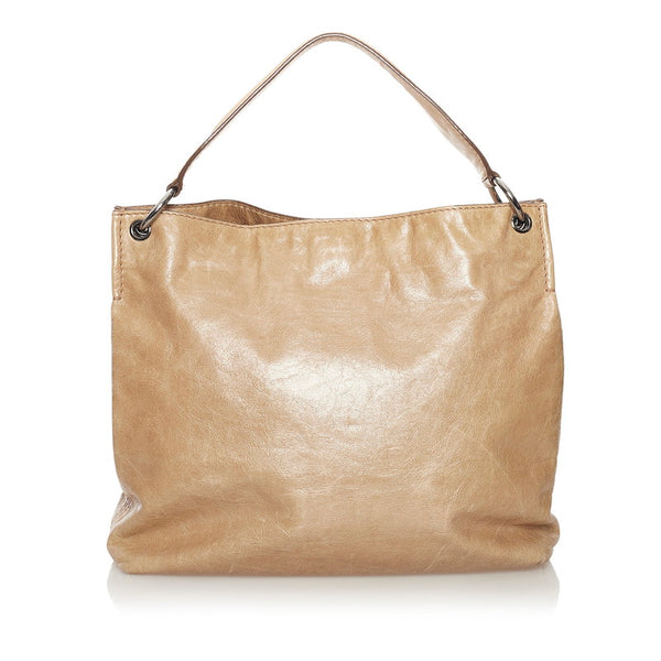 プラダ ワンショルダーバッグ ベージュ レザー レディース PRADA 【中古】