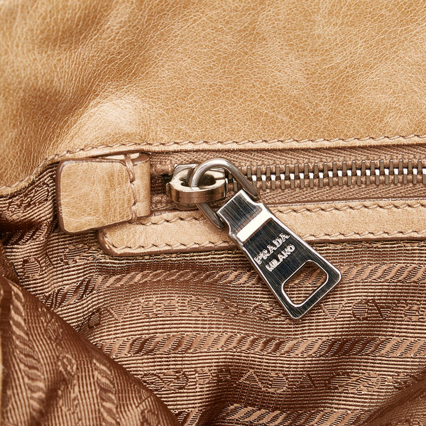 プラダ ワンショルダーバッグ ベージュ レザー レディース PRADA 【中古】
