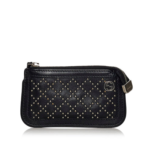 グッチ スタッズ 337688 ブラック レザー コインケース レディース GUCCI 【中古】
