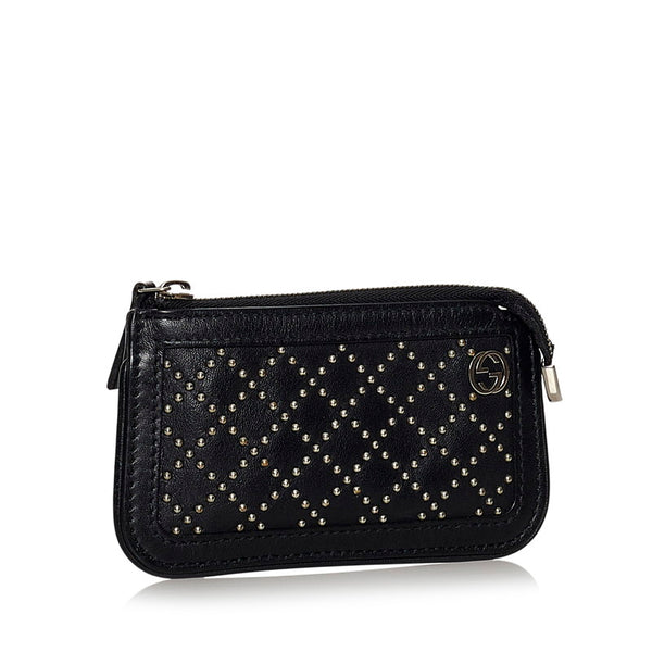グッチ スタッズ 337688 ブラック レザー コインケース レディース GUCCI 【中古】