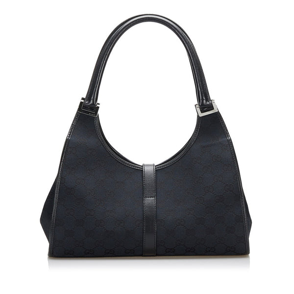 グッチ ジャッキー GGキャンバス ハンドバッグ 002 1067 ブラック キャンバス レザー レディース GUCCI 【中古】