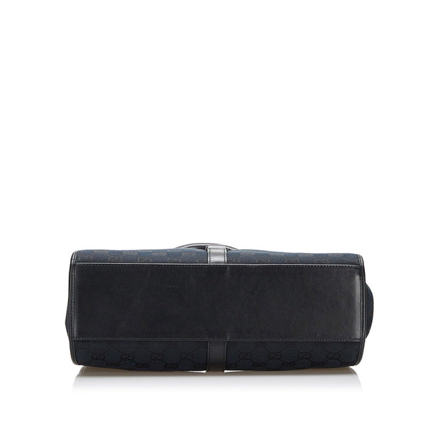 グッチ ジャッキー GGキャンバス ハンドバッグ 002 1067 ブラック キャンバス レザー レディース GUCCI 【中古】