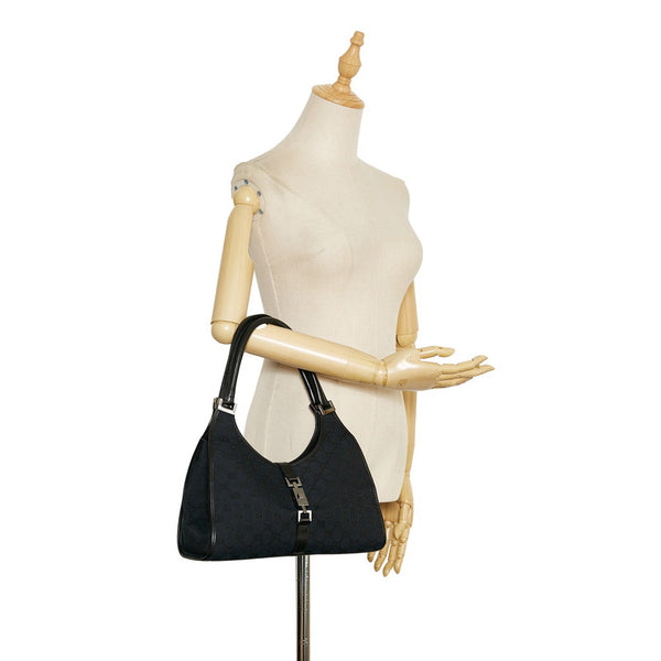 グッチ ジャッキー GGキャンバス ハンドバッグ 002 1067 ブラック キャンバス レザー レディース GUCCI 【中古】