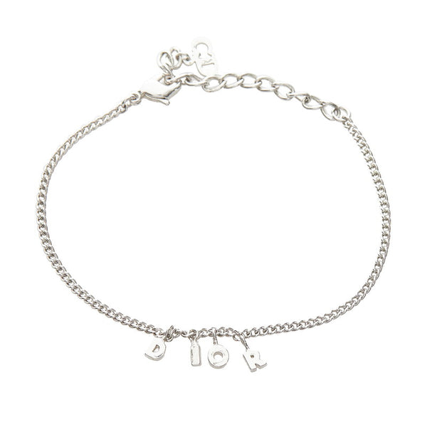 ディオール シルバー メタル ロゴ ブレスレット レディース Dior 【中古】