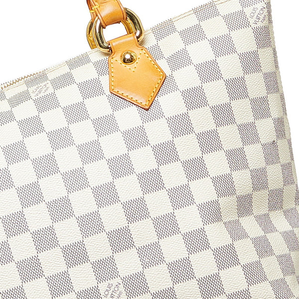 ルイ ヴィトン ダミエ アズール サレヤPM ハンドバッグ トートバッグ N51186 ホワイト PVC レザー レディース LOUIS VUITTON 【中古】