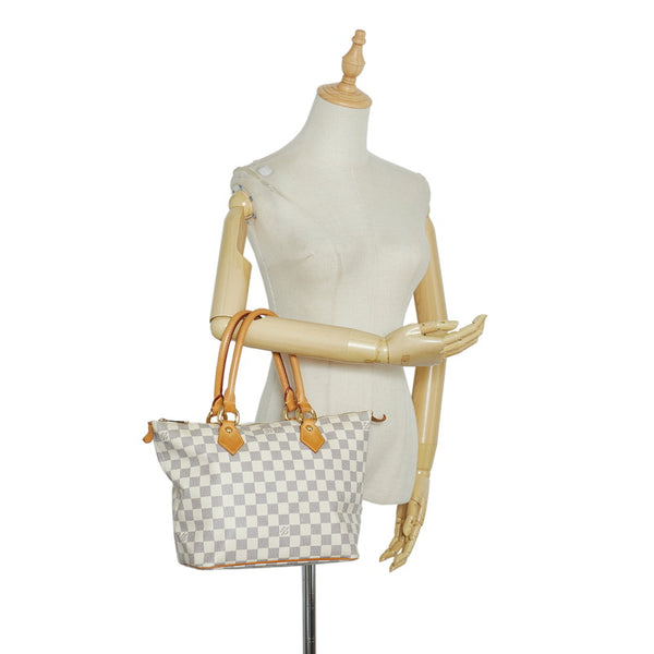 ルイ ヴィトン ダミエ アズール サレヤPM ハンドバッグ トートバッグ N51186 ホワイト PVC レザー レディース LOUIS VUITTON 【中古】