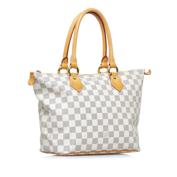 ルイ ヴィトン ダミエ アズール サレヤPM ハンドバッグ トートバッグ N51186 ホワイト PVC レザー レディース LOUIS VUITTON 【中古】