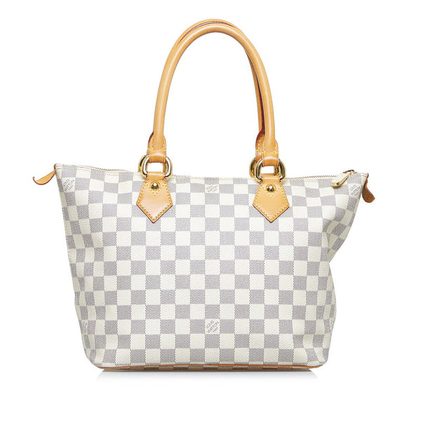 ルイ ヴィトン ダミエ アズール サレヤPM ハンドバッグ トートバッグ N51186 ホワイト PVC レザー レディース LOUIS VUITTON 【中古】