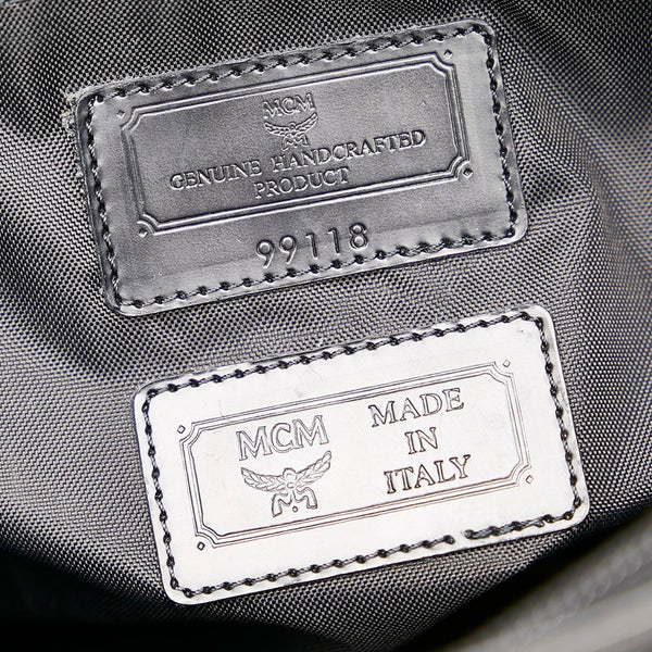 エム シー エム ブラック ナイロン レザー プラスチック ハンドバッグ レディース MCM 【中古】