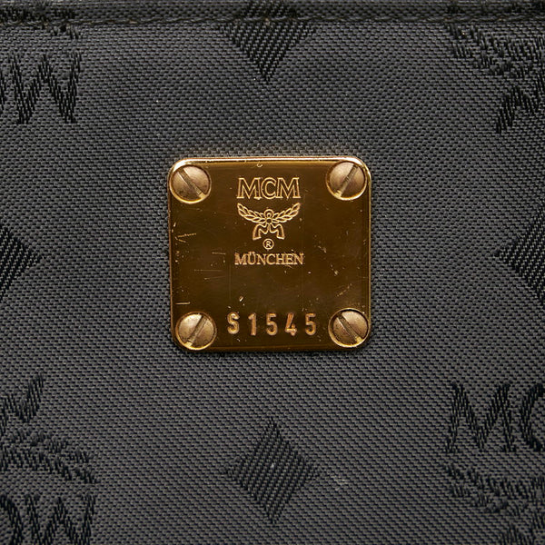 エム シー エム ブラック ナイロン レザー プラスチック ハンドバッグ レディース MCM 【中古】