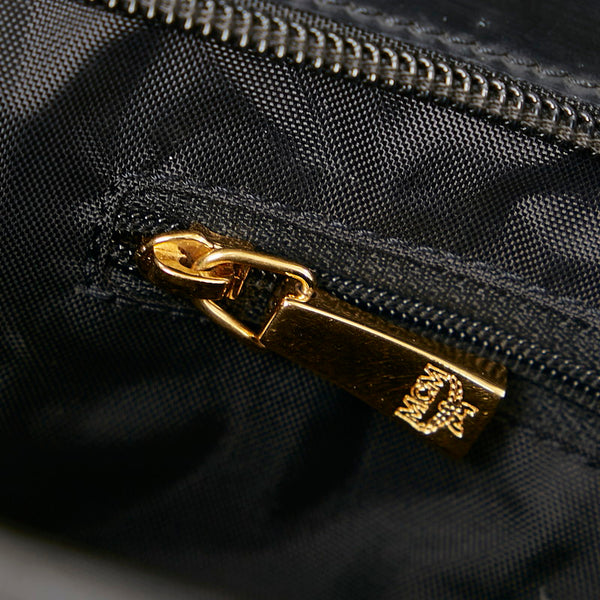 エム シー エム ブラック ナイロン レザー プラスチック ハンドバッグ レディース MCM 【中古】