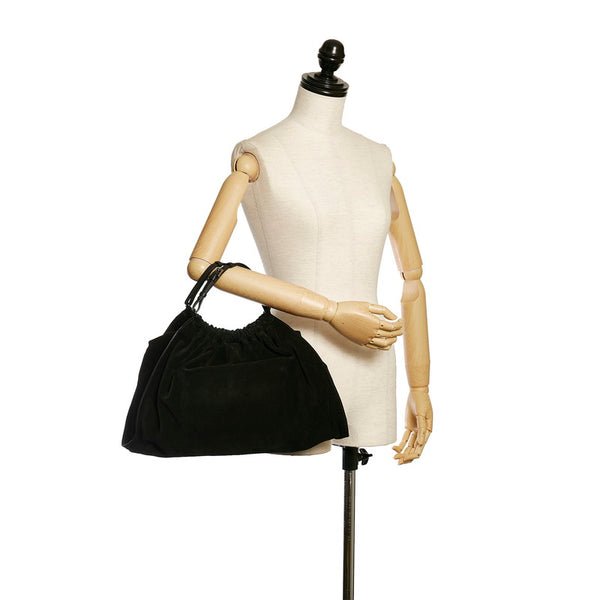 グッチ ハンドバッグ 001 4335 213317 ブラック スウェード レディース GUCCI 【中古】