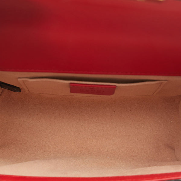 グッチ GGアップルプリント チェーン ショルダーバッグ  409487 ベージュ レッド PVC レザー レディース GUCCI 【中古】