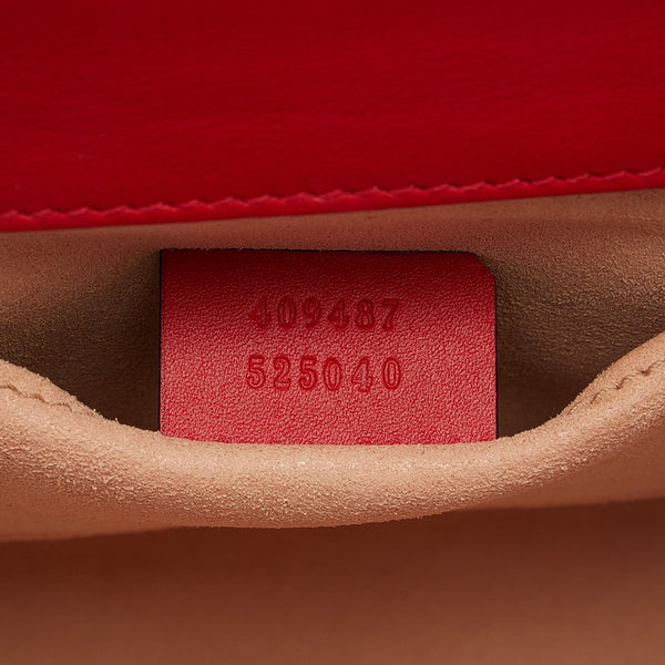 グッチ GGアップルプリント チェーン ショルダーバッグ  409487 ベージュ レッド PVC レザー レディース GUCCI 【中古】