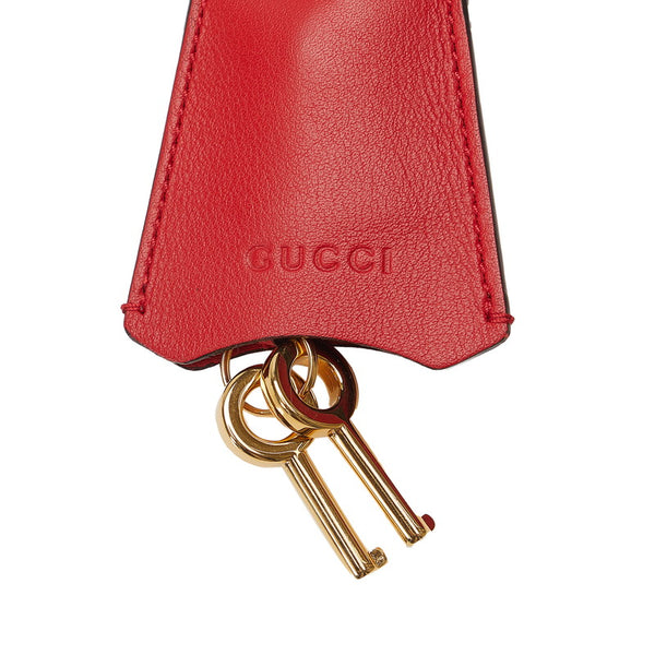 グッチ GGアップルプリント チェーン ショルダーバッグ  409487 ベージュ レッド PVC レザー レディース GUCCI 【中古】