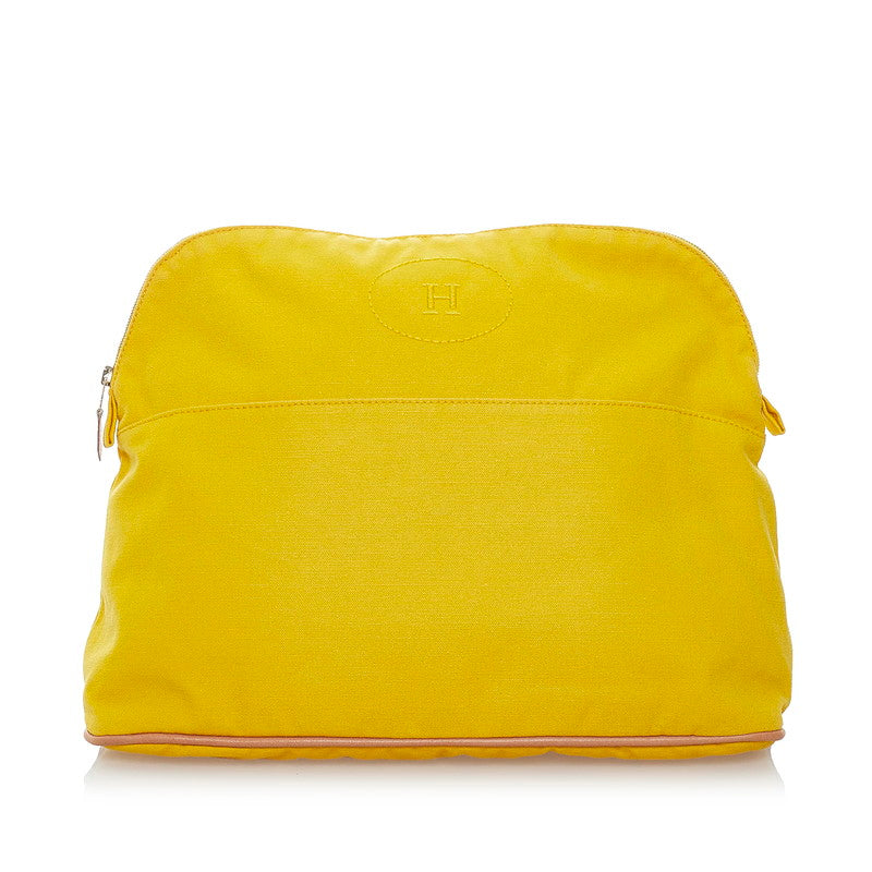 エルメス ボリードポーチGM ポーチ イエロー コットン レディース HERMES 【中古】