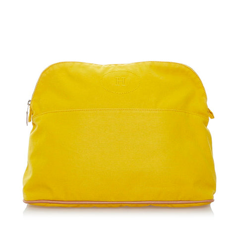 エルメス ボリードポーチGM ポーチ イエロー コットン レディース HERMES 【中古】
