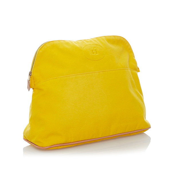 エルメス ボリードポーチGM ポーチ イエロー コットン レディース HERMES 【中古】