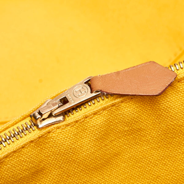 エルメス ボリードポーチGM ポーチ イエロー コットン レディース HERMES 【中古】