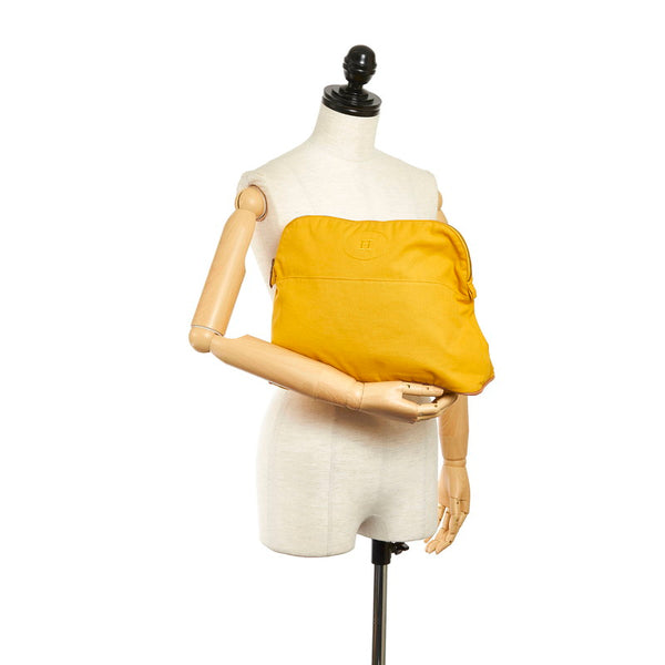 エルメス ボリードポーチGM ポーチ イエロー コットン レディース HERMES 【中古】