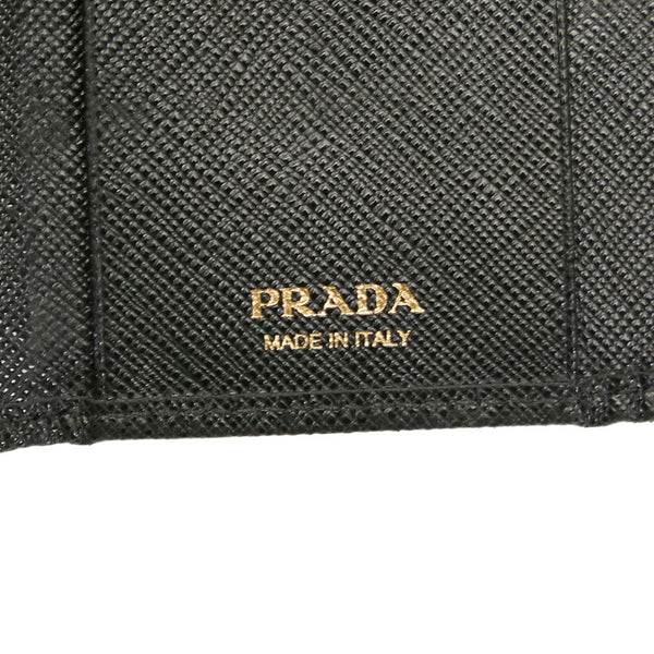 プラダ 6連 キーケース 1PG222 ブラック NERO ナイロン レザー レディース PRADA 【中古】