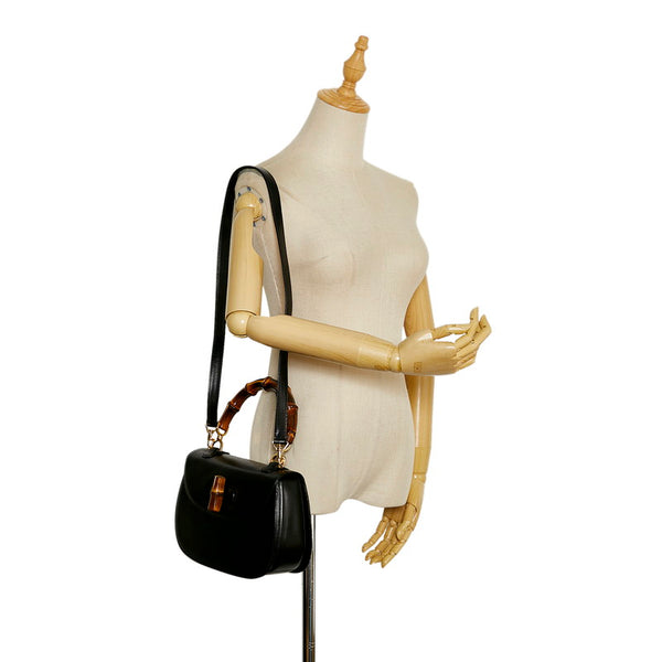 グッチ バンブー ハンドバッグ ショルダーバッグ 2WAY 000 46 ブラック レザー レディース GUCCI 【中古】