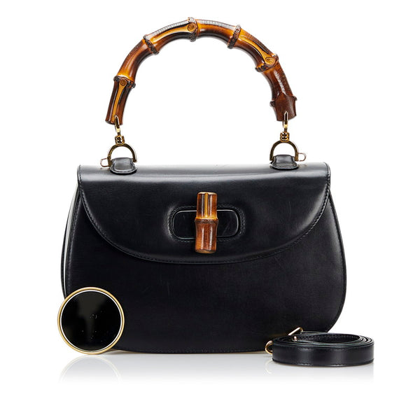 グッチ バンブー ハンドバッグ ショルダーバッグ 2WAY 000 46 ブラック レザー レディース GUCCI 【中古】