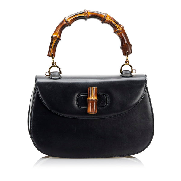 グッチ バンブー ハンドバッグ ショルダーバッグ 2WAY 000 46 ブラック レザー レディース GUCCI 【中古】