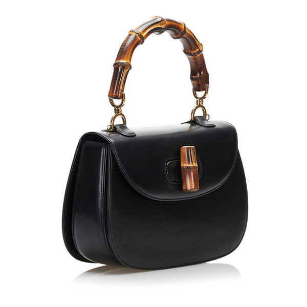 グッチ バンブー ハンドバッグ ショルダーバッグ 2WAY 000 46 ブラック レザー レディース GUCCI 【中古】