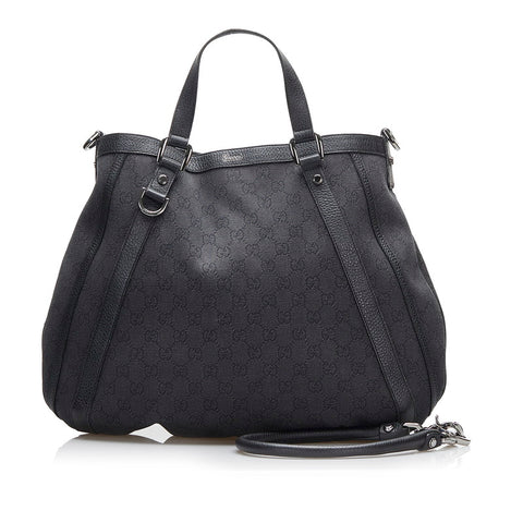 グッチ GGキャンバス ワンショルダーバッグ ハンドバッグ 2WAY 268641 ブラック キャンバス レザー レディース GUCCI 【中古】